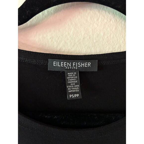 Eileen Fisher Petite Small Stretchy Comfortable Black Long Sleeved Dress - Picture 5 of 7